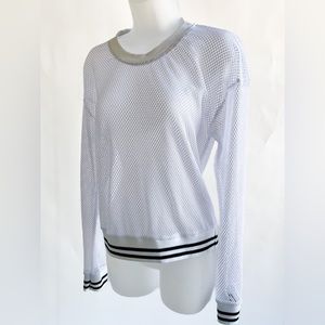 [NEW] white mesh sweatshirt